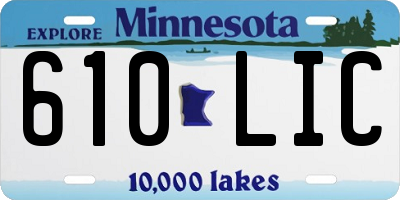 MN license plate 610LIC