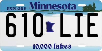 MN license plate 610LIE