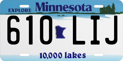 MN license plate 610LIJ