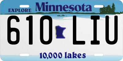 MN license plate 610LIU