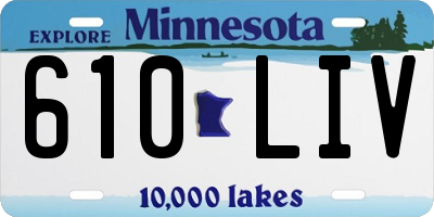 MN license plate 610LIV