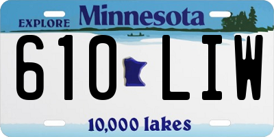 MN license plate 610LIW