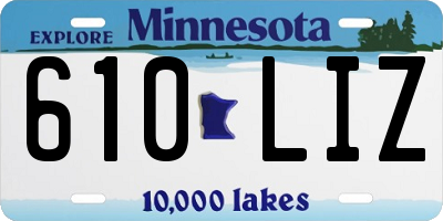 MN license plate 610LIZ