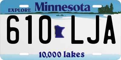 MN license plate 610LJA