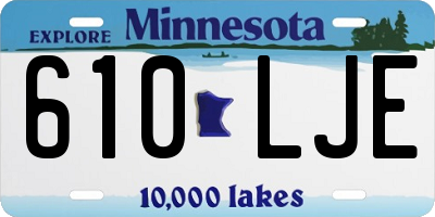 MN license plate 610LJE