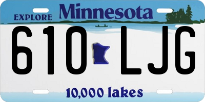 MN license plate 610LJG