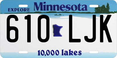 MN license plate 610LJK