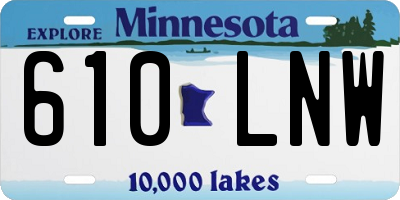 MN license plate 610LNW