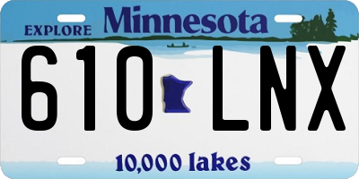 MN license plate 610LNX