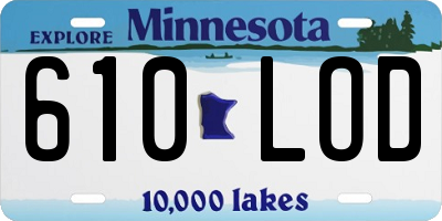 MN license plate 610LOD