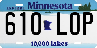 MN license plate 610LOP