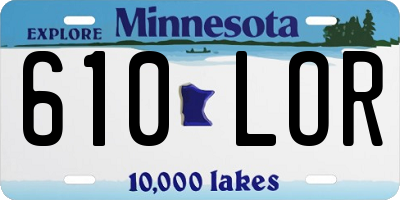 MN license plate 610LOR