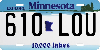 MN license plate 610LOU