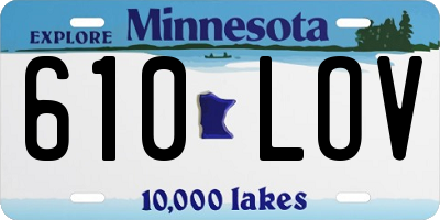MN license plate 610LOV