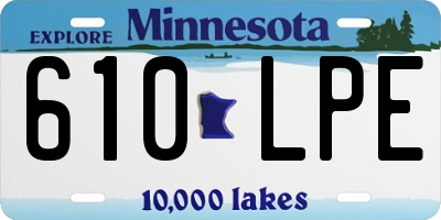 MN license plate 610LPE