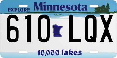 MN license plate 610LQX