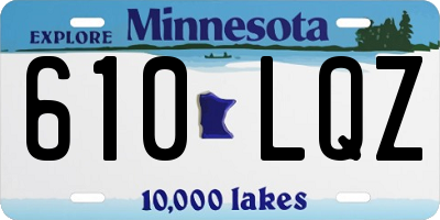 MN license plate 610LQZ