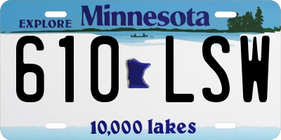 MN license plate 610LSW