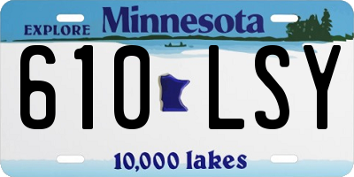 MN license plate 610LSY