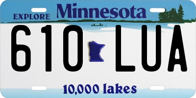 MN license plate 610LUA