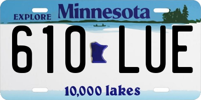 MN license plate 610LUE