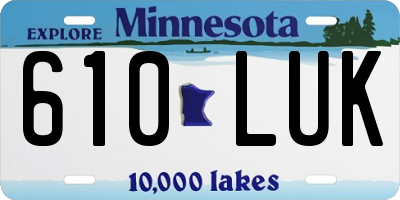 MN license plate 610LUK