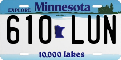 MN license plate 610LUN