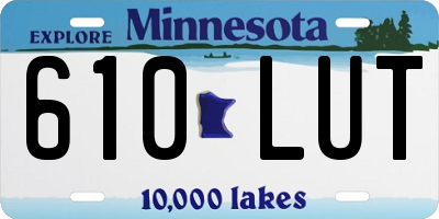 MN license plate 610LUT