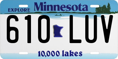 MN license plate 610LUV