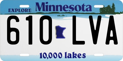 MN license plate 610LVA
