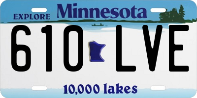MN license plate 610LVE
