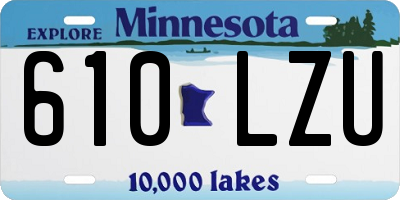 MN license plate 610LZU