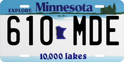 MN license plate 610MDE