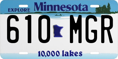 MN license plate 610MGR
