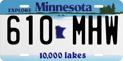 MN license plate 610MHW
