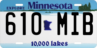 MN license plate 610MIB