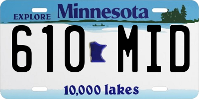 MN license plate 610MID