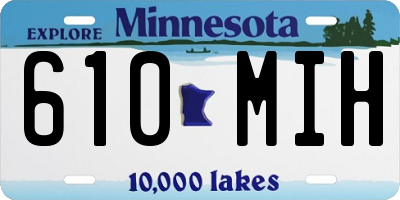 MN license plate 610MIH