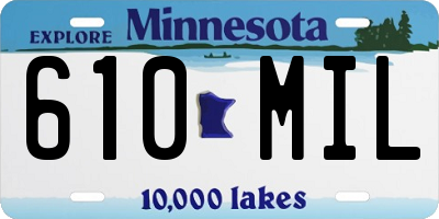 MN license plate 610MIL