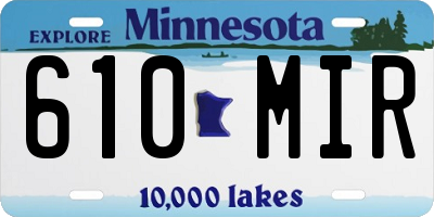 MN license plate 610MIR