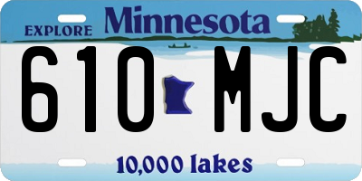 MN license plate 610MJC