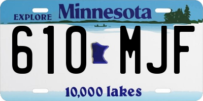 MN license plate 610MJF