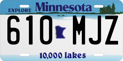 MN license plate 610MJZ