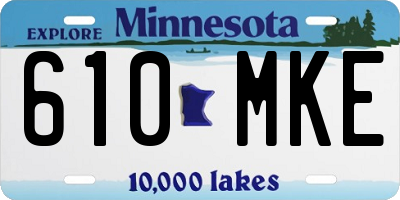 MN license plate 610MKE