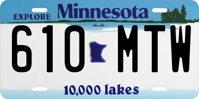 MN license plate 610MTW