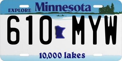 MN license plate 610MYW