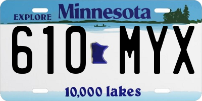 MN license plate 610MYX