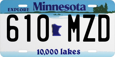 MN license plate 610MZD