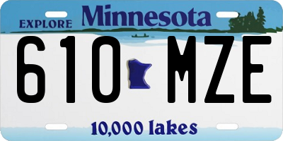 MN license plate 610MZE