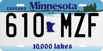 MN license plate 610MZF